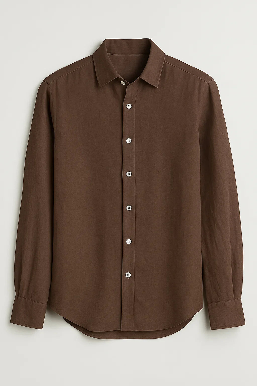 PureEase Long Sleeve Button-Up Linen Shirt