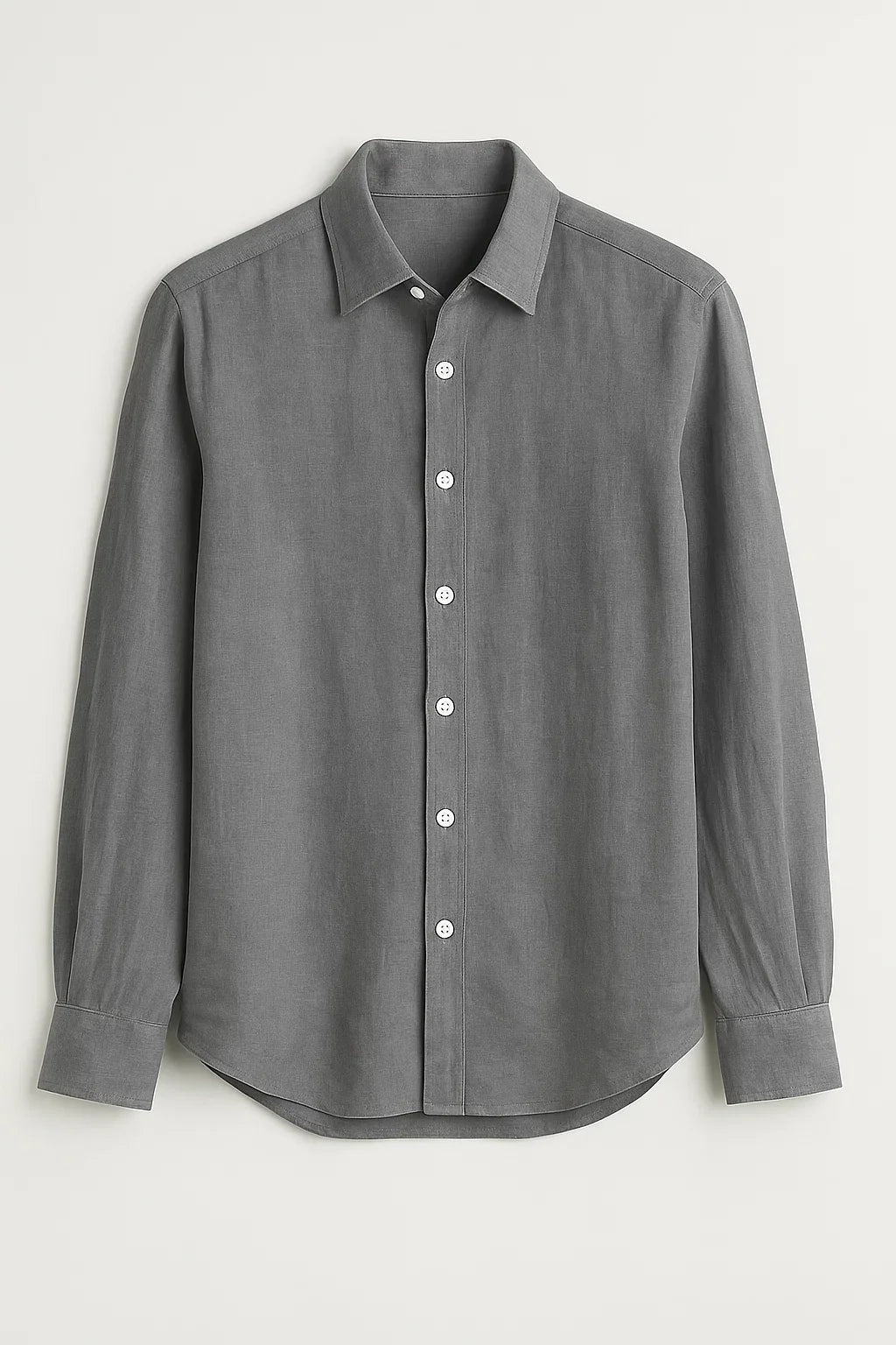 PureEase Long Sleeve Button-Up Linen Shirt