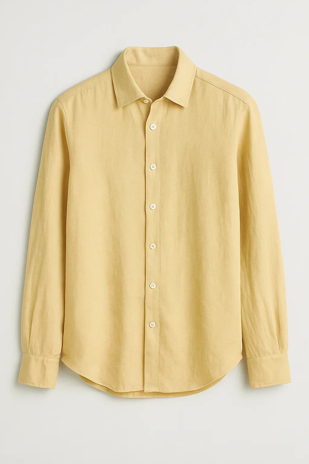 PureEase Long Sleeve Button-Up Linen Shirt