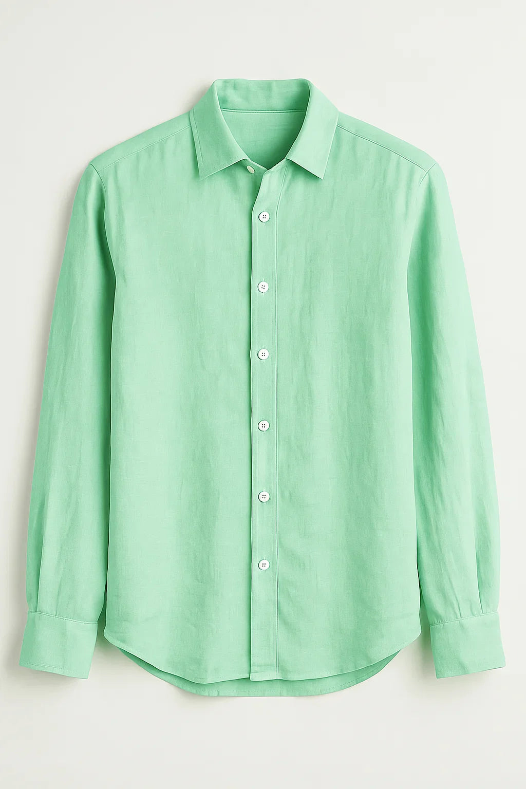 PureEase Long Sleeve Button-Up Linen Shirt