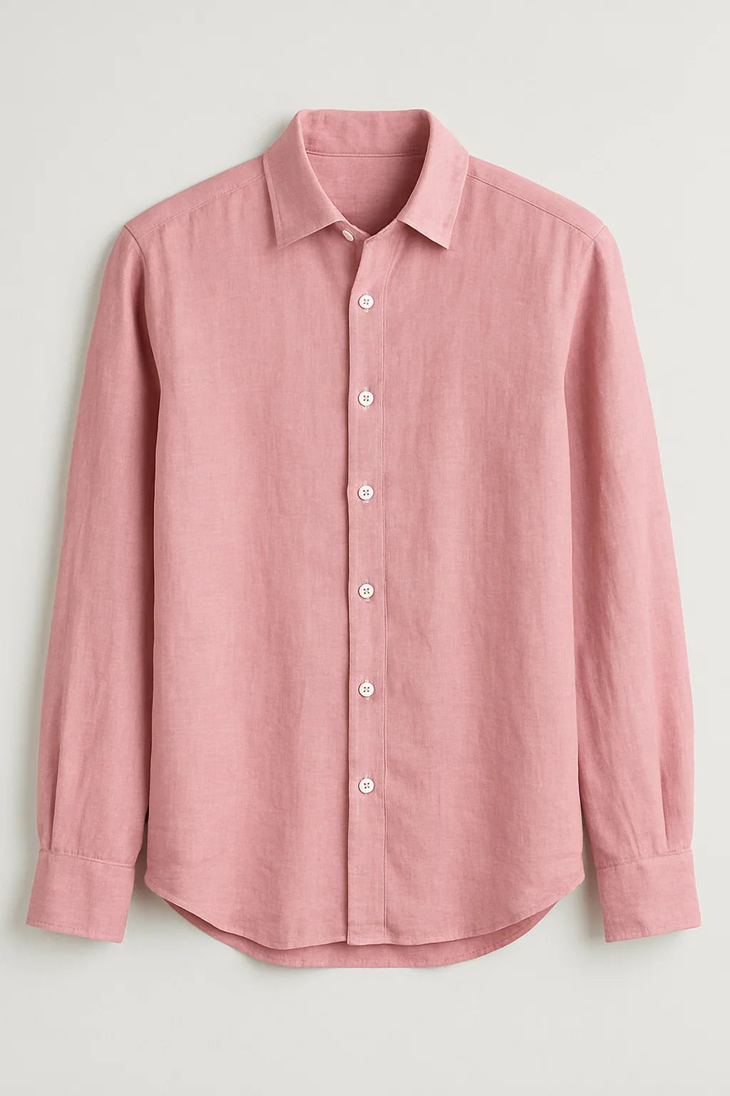 PureEase Long Sleeve Button-Up Linen Shirt