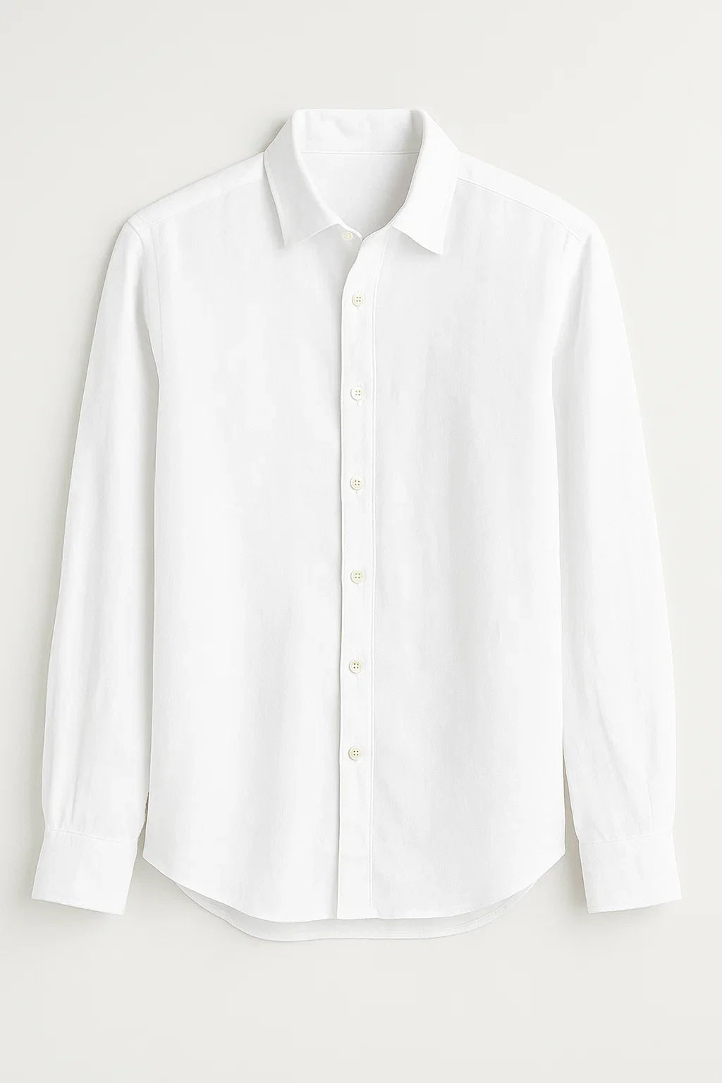 PureEase Long Sleeve Button-Up Linen Shirt