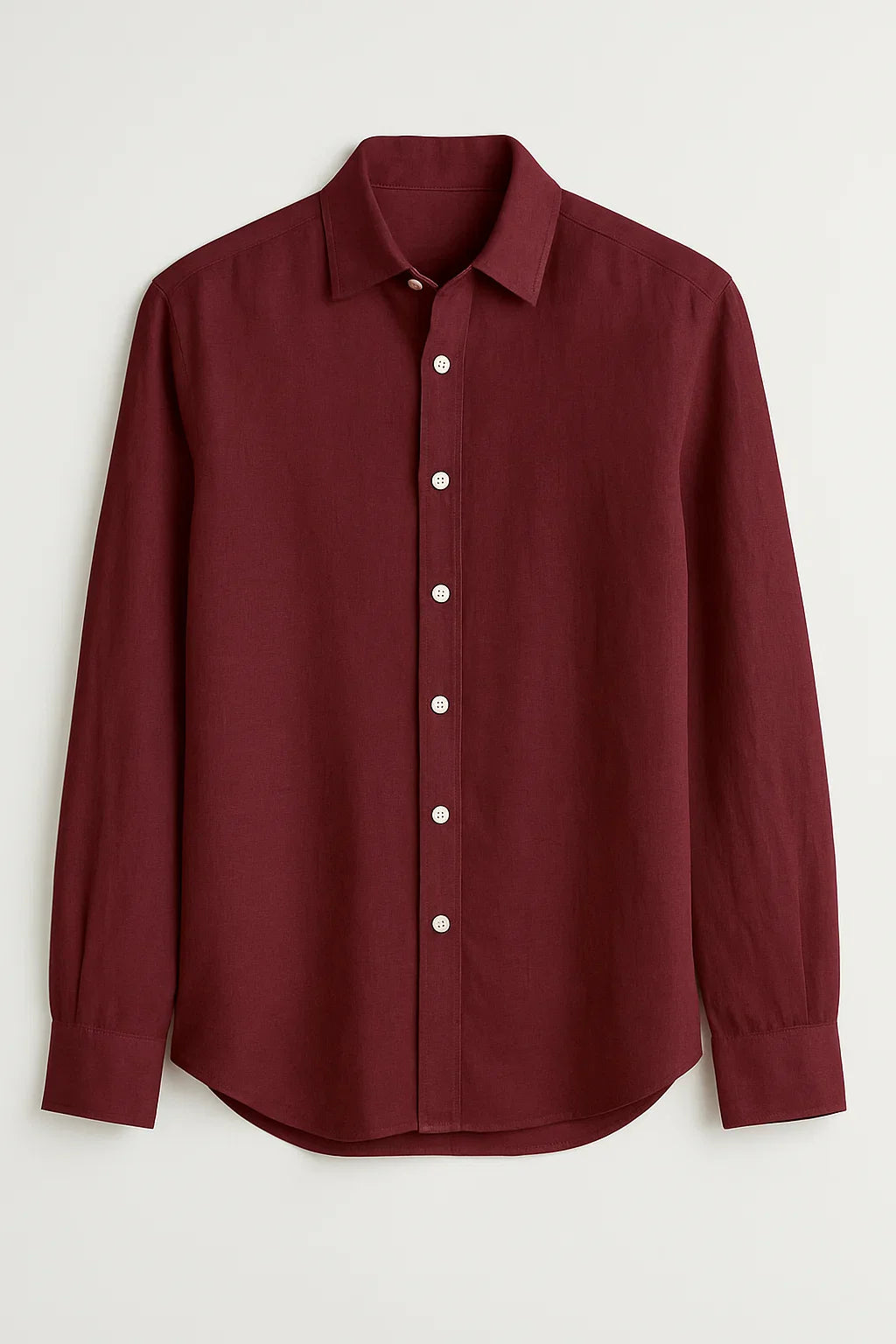 PureEase Long Sleeve Button-Up Linen Shirt