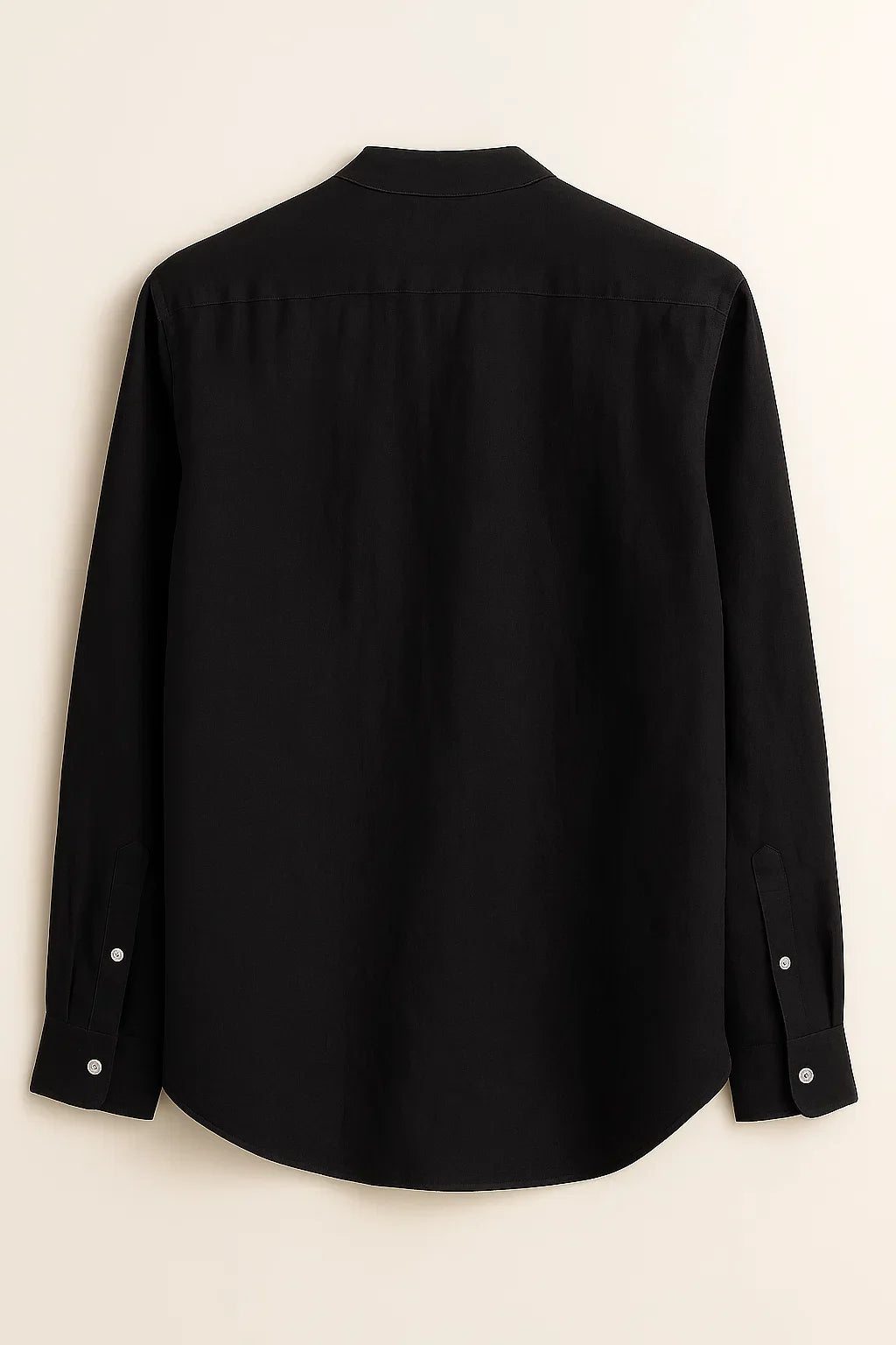 TerraLuxe Long Sleeve Linen Stand Collar Shirt