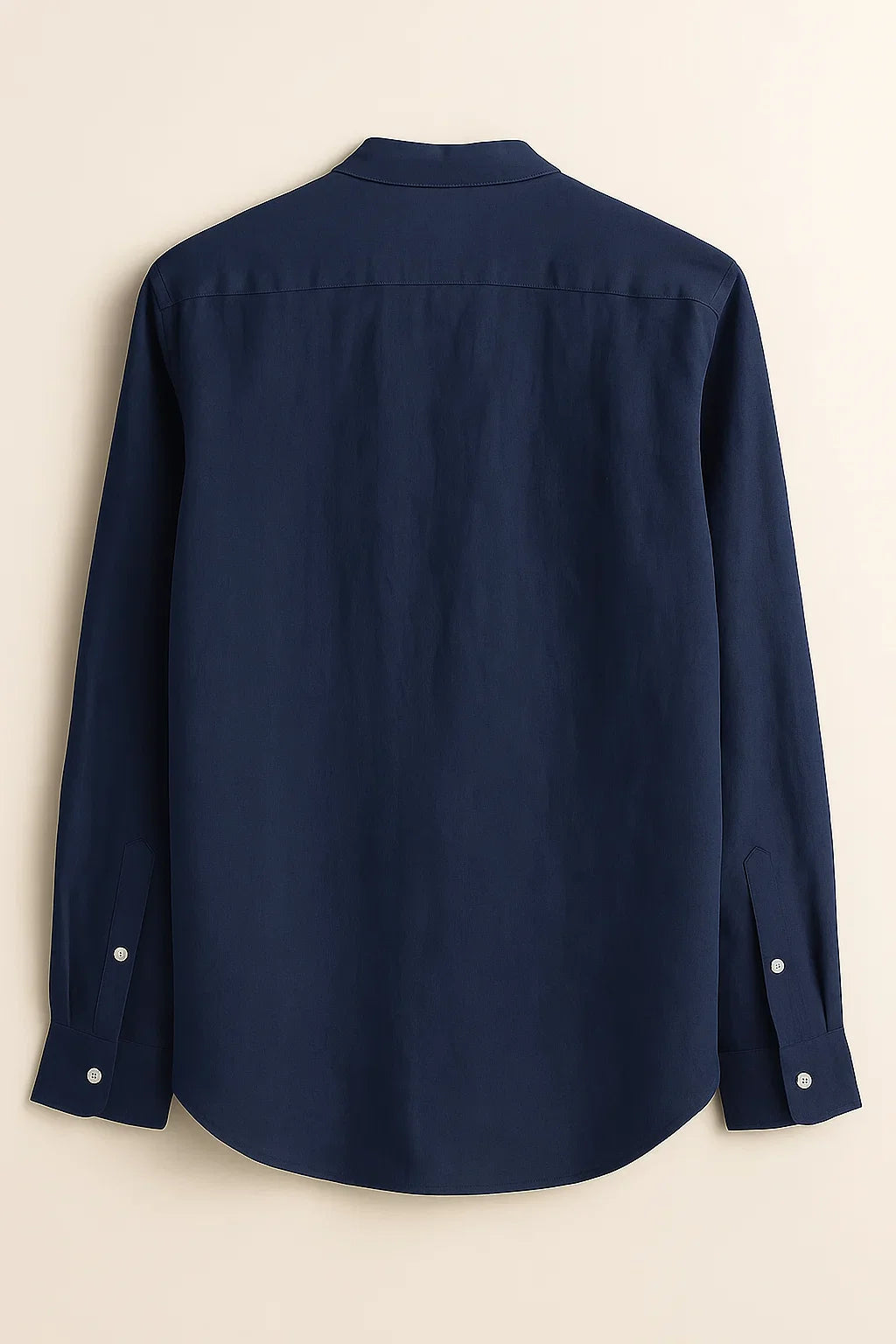 TerraLuxe Long Sleeve Linen Stand Collar Shirt