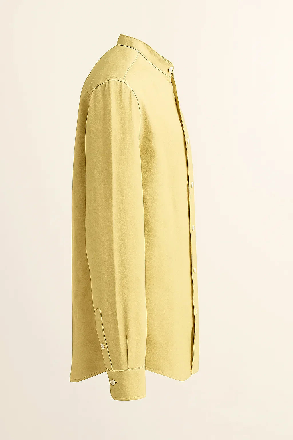 TerraLuxe Long Sleeve Linen Stand Collar Shirt