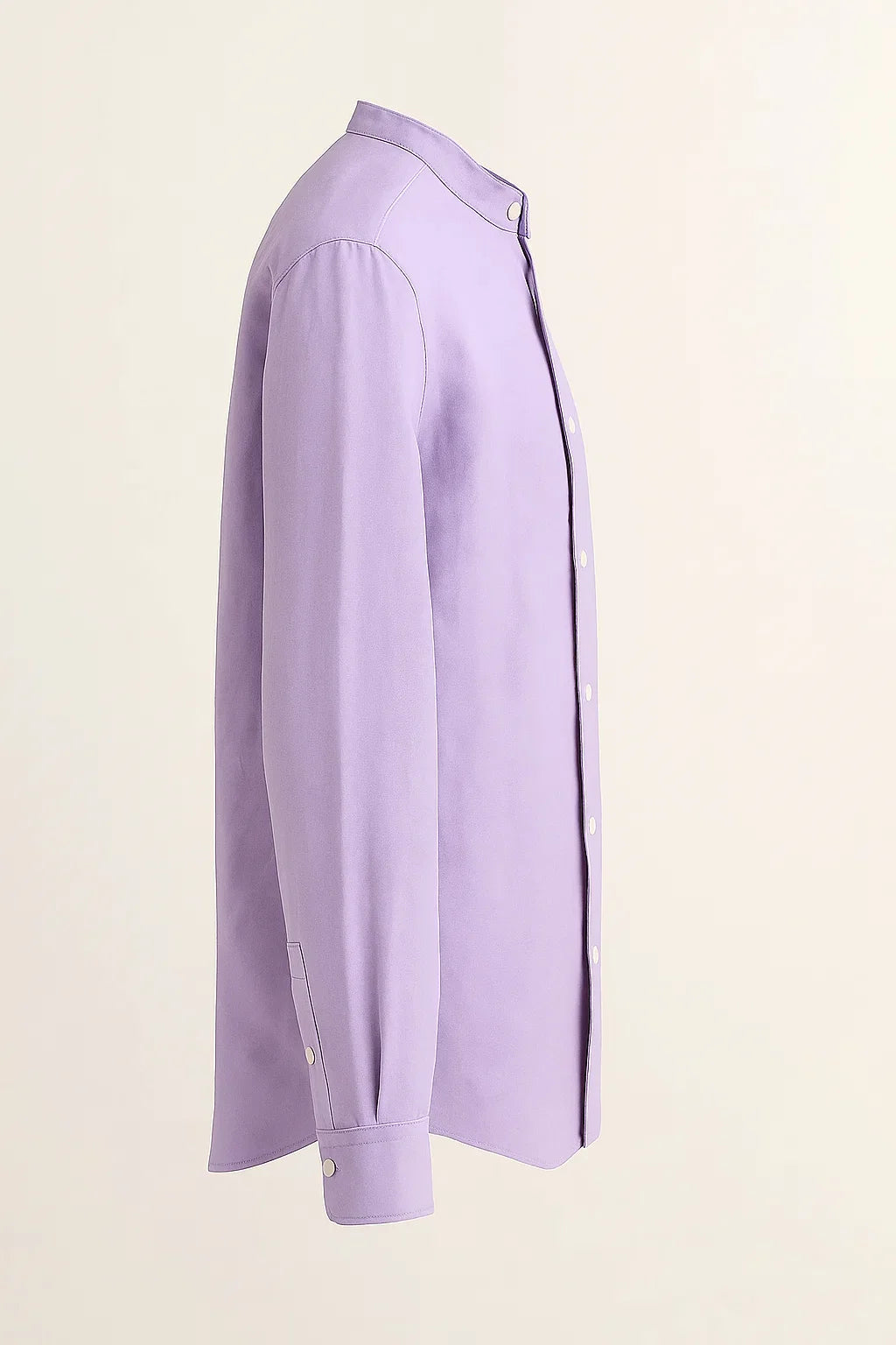 TerraLuxe Long Sleeve Linen Stand Collar Shirt