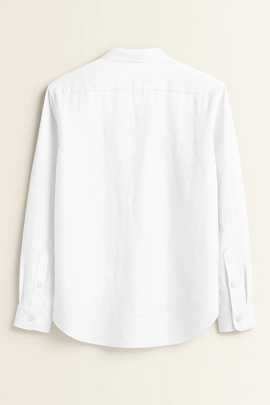 TerraLuxe Long Sleeve Linen Stand Collar Shirt