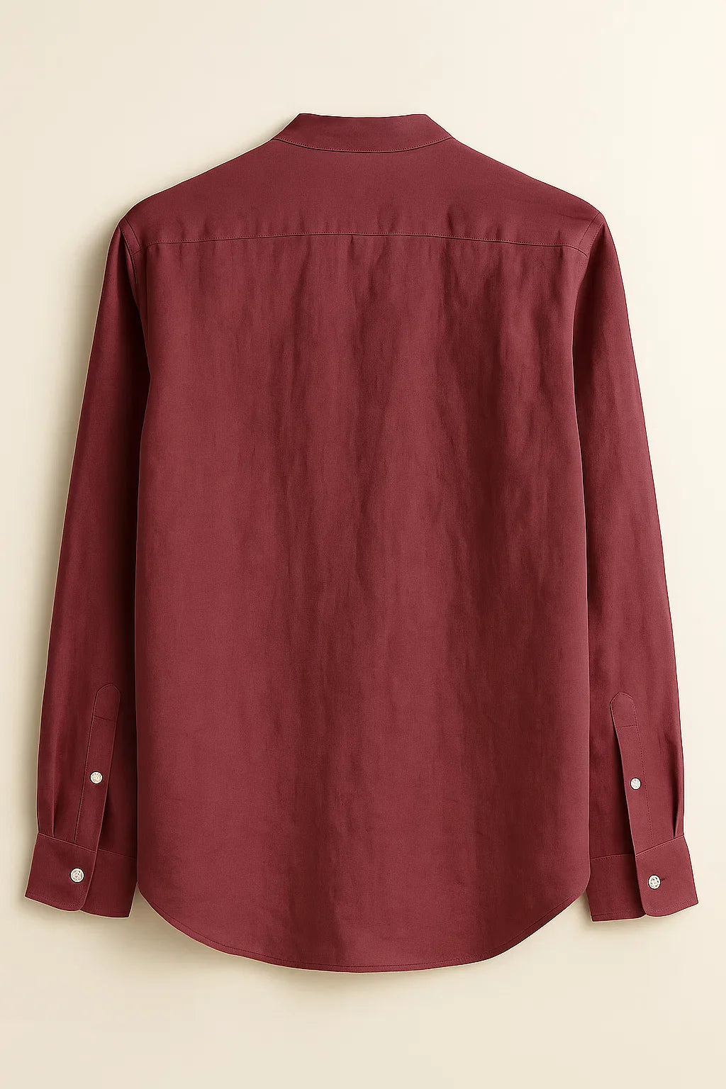 TerraLuxe Long Sleeve Linen Stand Collar Shirt