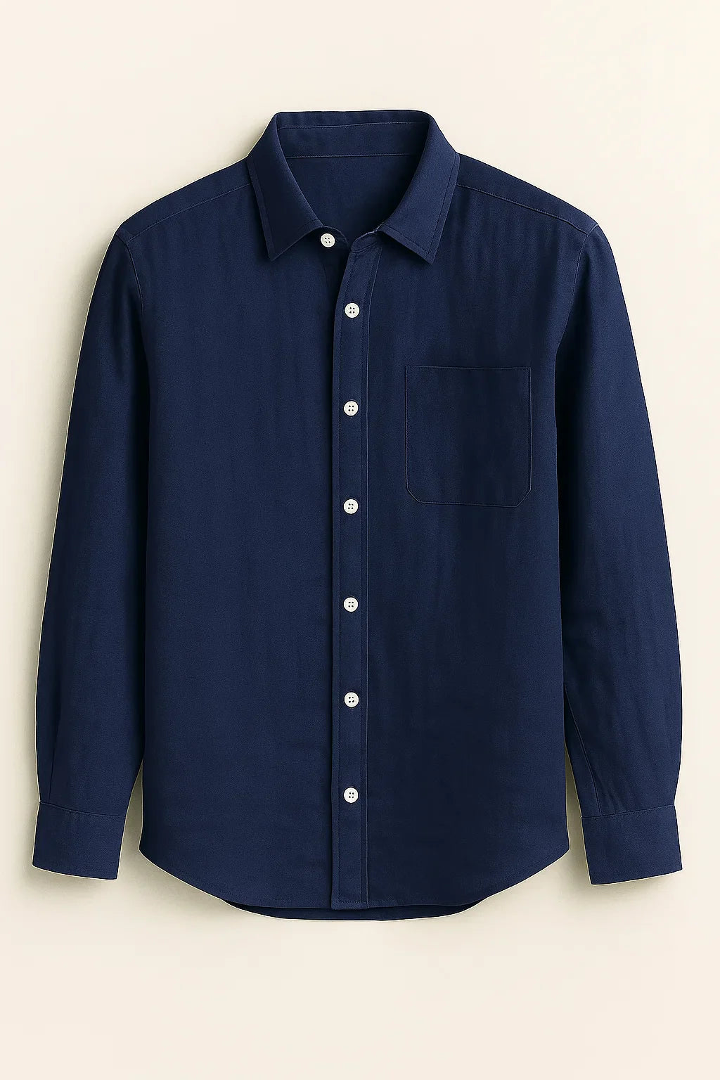 UrbanEase Long Sleeve Pocket Button-Up Linen Shirt