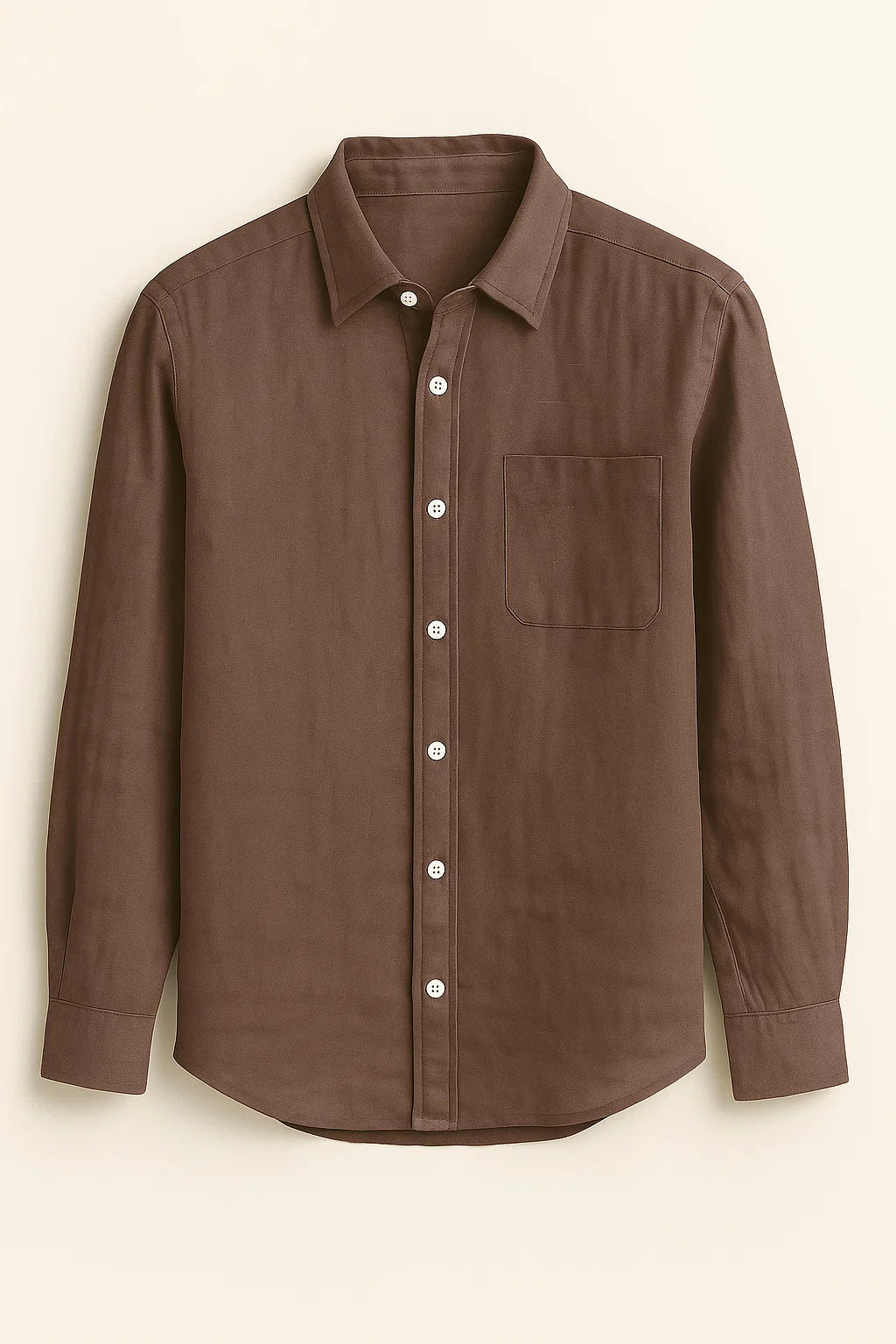 UrbanEase Long Sleeve Pocket Button-Up Linen Shirt