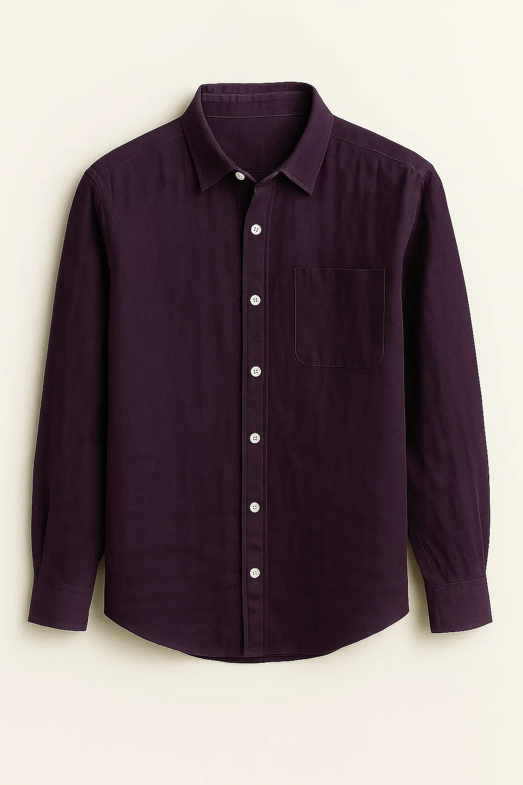 UrbanEase Long Sleeve Pocket Button-Up Linen Shirt