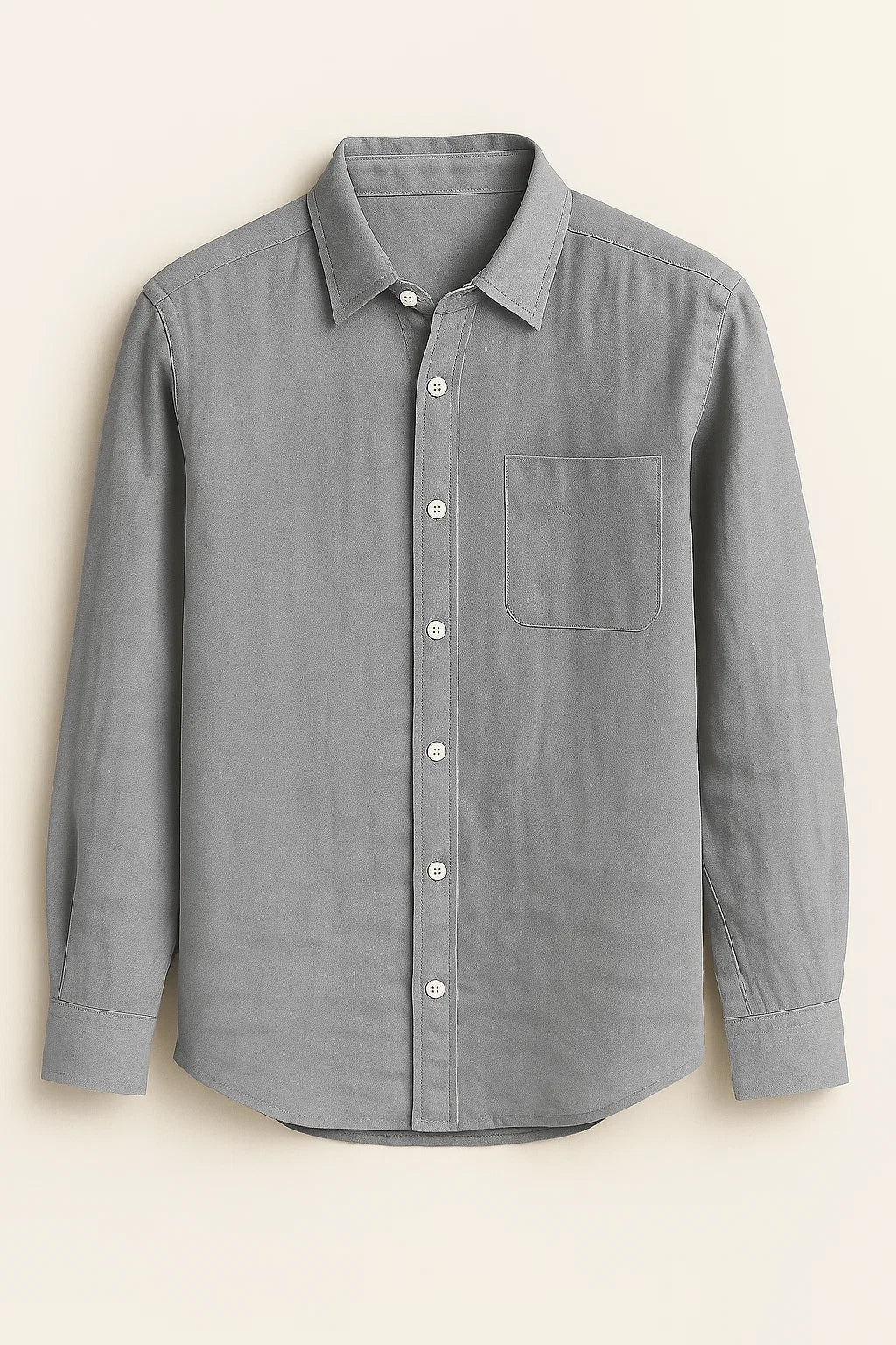 UrbanEase Long Sleeve Pocket Button-Up Linen Shirt