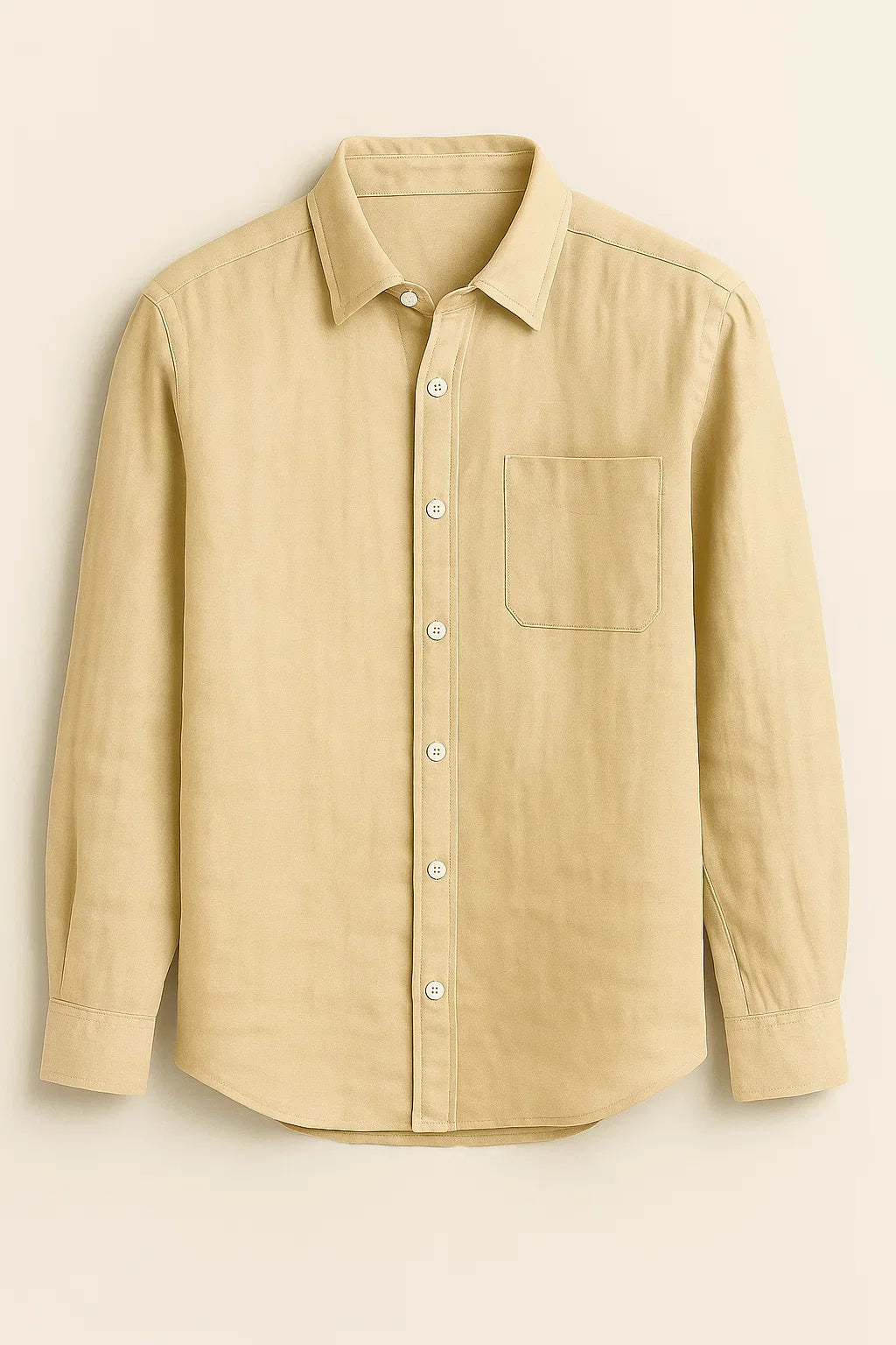 UrbanEase Long Sleeve Pocket Button-Up Linen Shirt