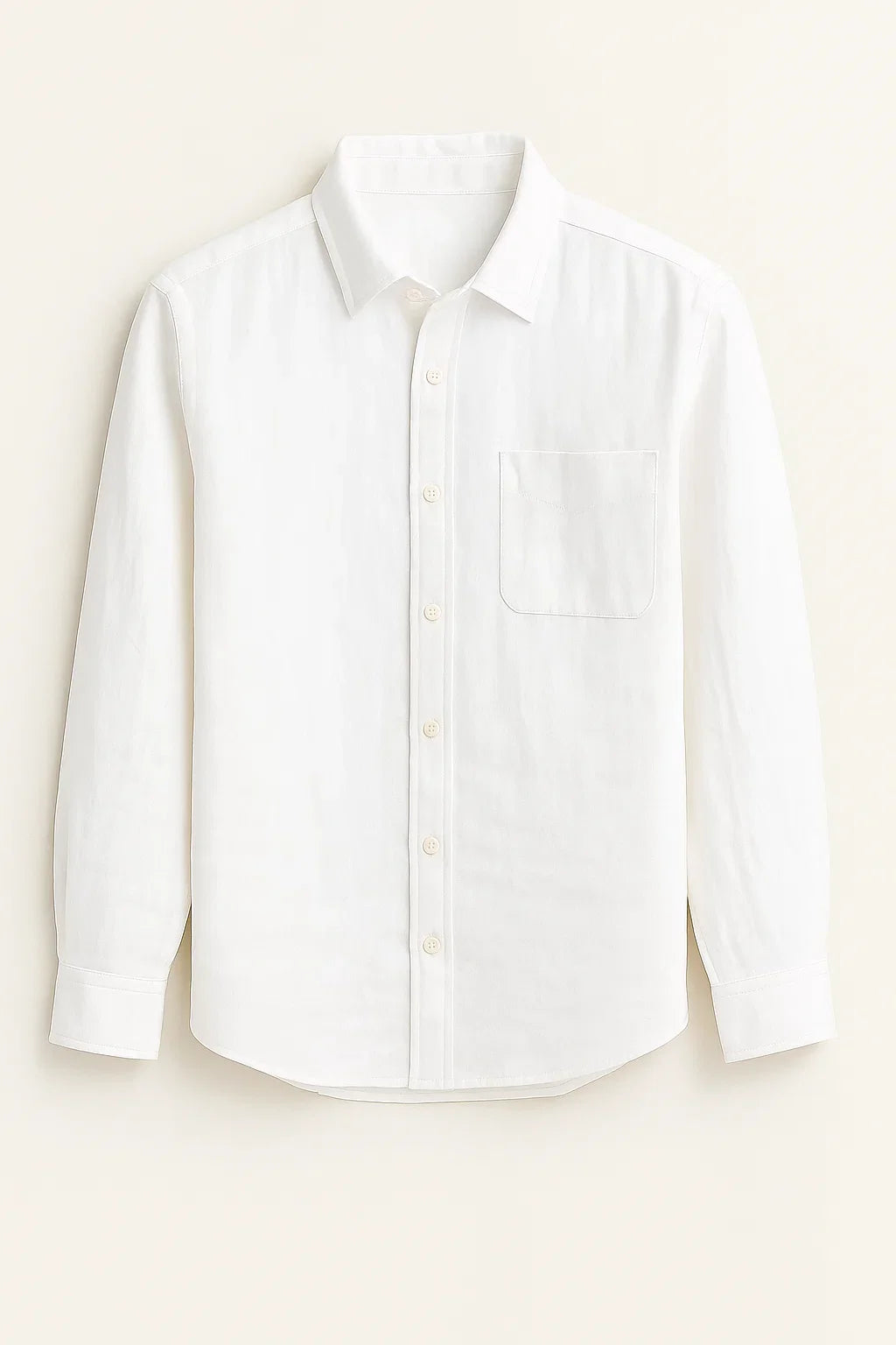 UrbanEase Long Sleeve Pocket Button-Up Linen Shirt